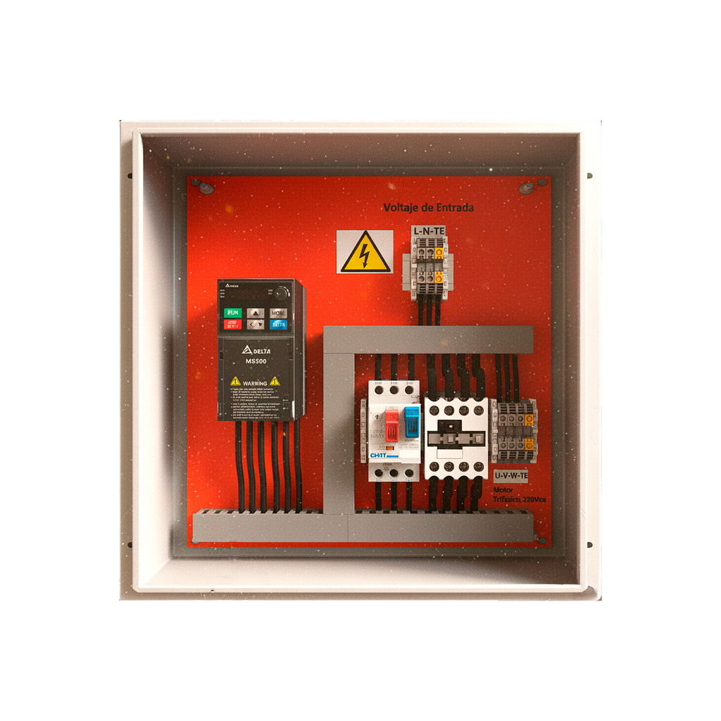 Gabinete con Variador de Velocidad MS300 con protección termomagnética - Delta