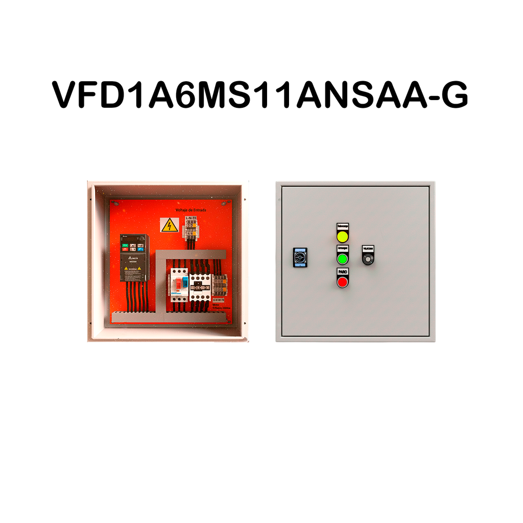 Gabinete con Variador de Velocidad MS300 con protección termomagnética - Delta