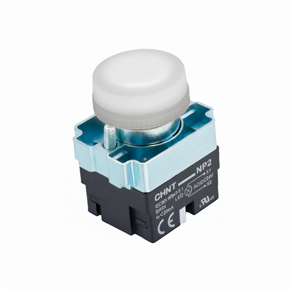 KIT Piloto Luminoso Monolítico Metálico LED montaje ø 22 mm - Chint NP2