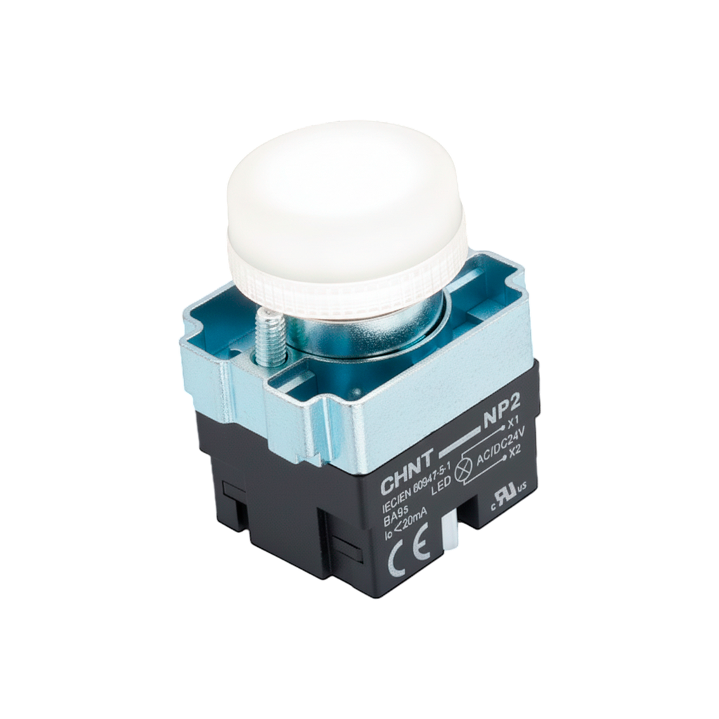 KIT Piloto Luminoso Monolítico Metálico LED montaje ø 22 mm - Chint NP2