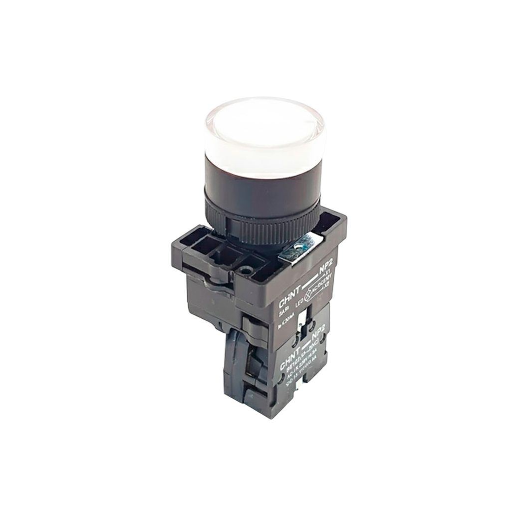 KIT Pulsador Plástico Iluminado montaje ø 22 mm - Chint NP2 (copia)