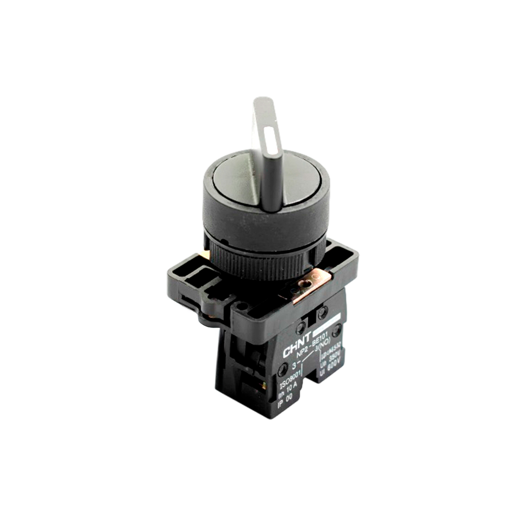 KIT Selector Plástico Giro Desenclavé Momentáneo montaje ø 22 mm - Chint NP2