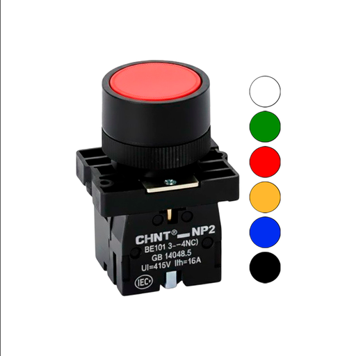 KIT Pulsador Plástico montaje ø 22 mm - Chint NP2