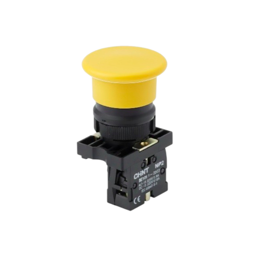 KIT Pulsador Plástico Botón Hongo Momentáneo montaje ø 22 mm - Chint NP2