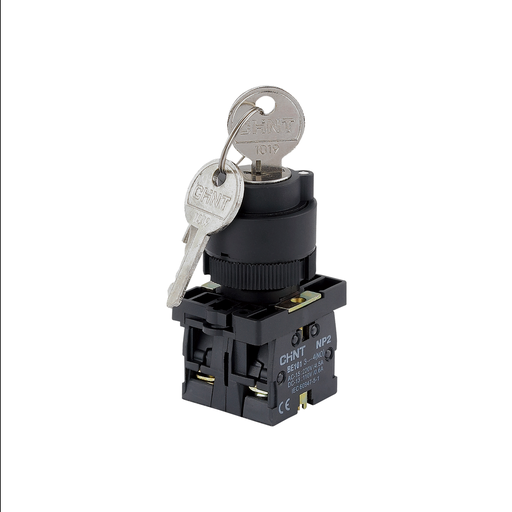 KIT Selector Con Llave Plástico Giro Desenclavé Momentáneo montaje ø 22 mm - Chint NP2