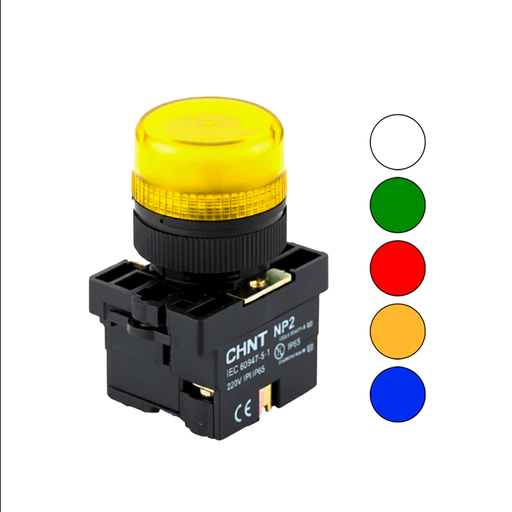 KIT Piloto Luminoso Monolítico Plástico LED montaje ø 22 mm - Chint NP2