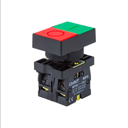 KIT Pulsador Plástico Doble Iluminado montaje ø 22 mm - Chint NP2