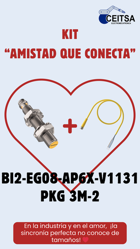 Sensor Inductivo BI2 - EG08 -AP6X - V1131  ❤︎ Cable Conector PKG 3M - 2