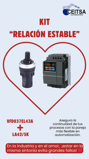Variador de Velocidad VFD037EL43A  ❤︎ Potenciometro LA42/5K 
