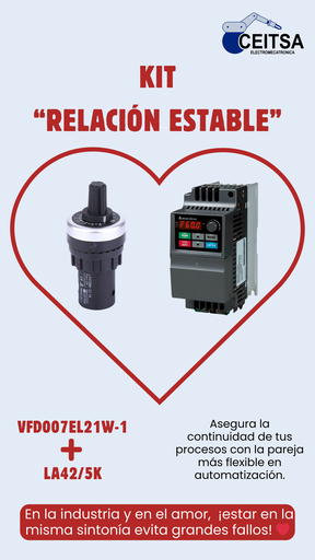 Variador de Velocidad VFD007EL21W - 1  ❤︎ Potenciometro LA42/5K   