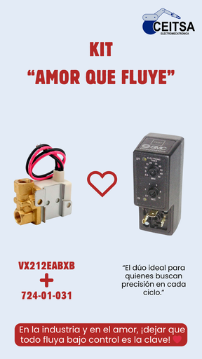 Válvula 2/2 para Agua Puerto NPT 1/4"  24VCD VX212EABXB  ❤︎  Timer 724-01-031